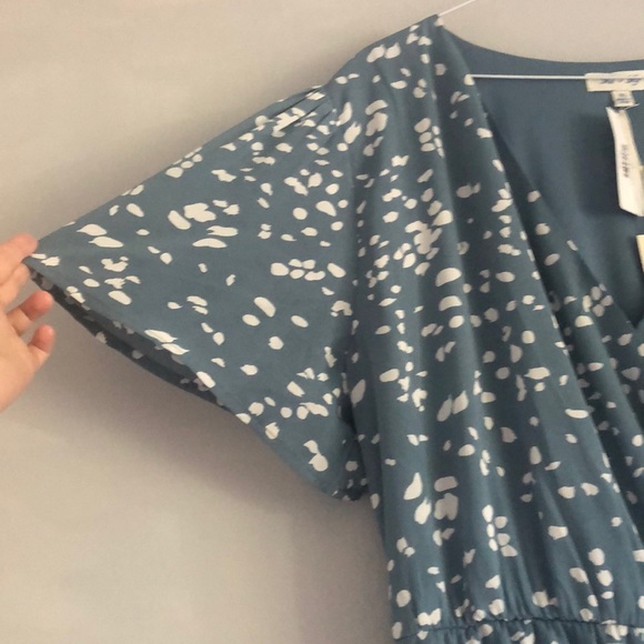 NWT Dusty Blue Faux Wrap Dress - Picture 3 of 7